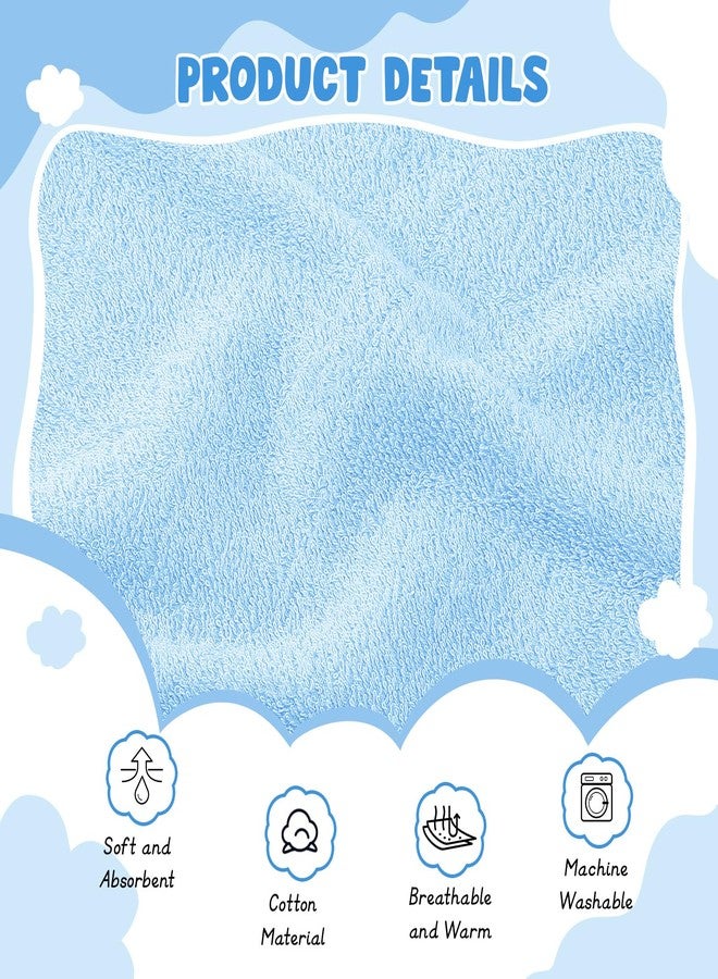 مجموعة مناشف قطنية للأطفال من موسلين مكونة من 8 قطع، مزودة بغطاء رأس، بالإضافة إلى مناشف استحمام قطنية للأطفال حديثي الولادة، وبطانيات ماصة للأطفال الرضع، هدية مثالية للجنسين، مناسبة للفتيات والفتيان (سلسلة زرقاء). - Image 2